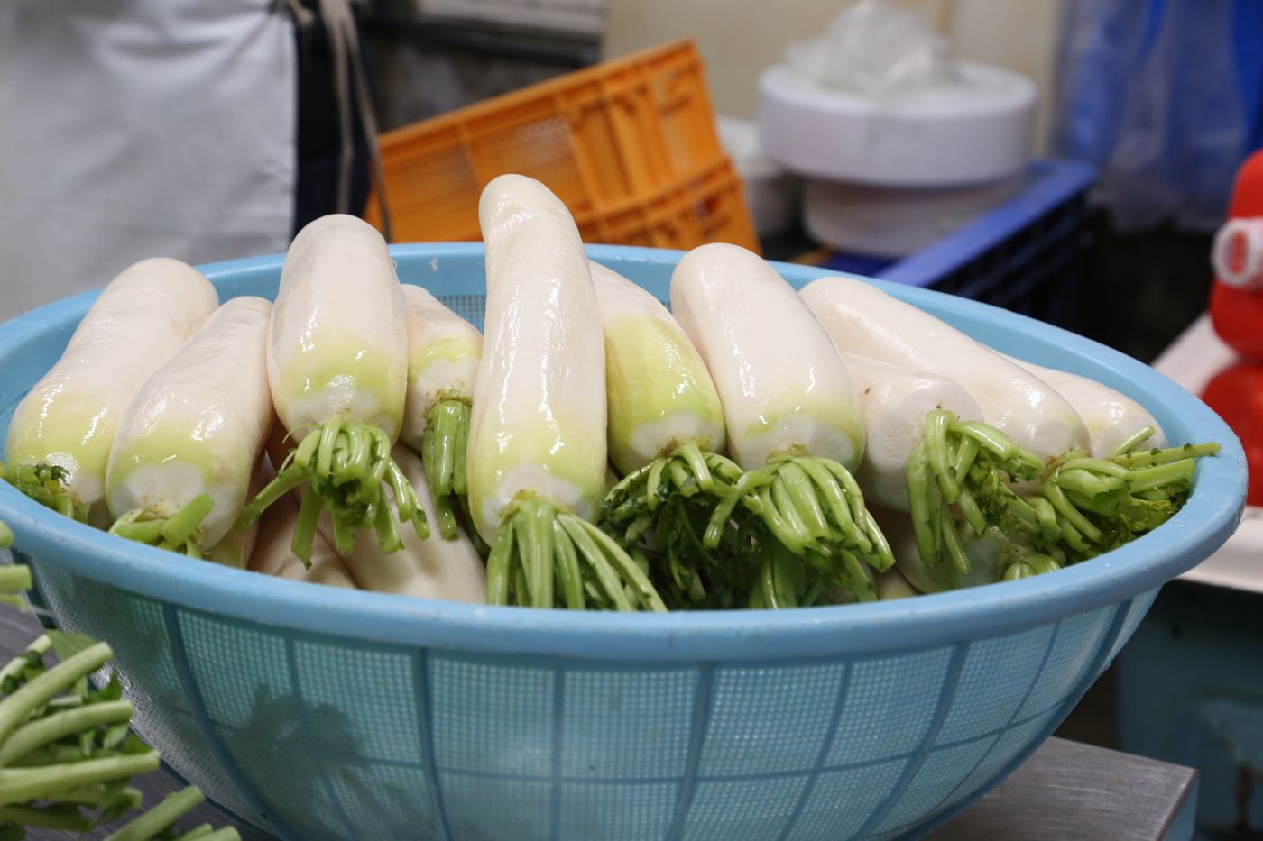 葉付きの大根